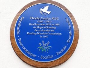 Blue plaque on birthplace of Phoebe Cusden