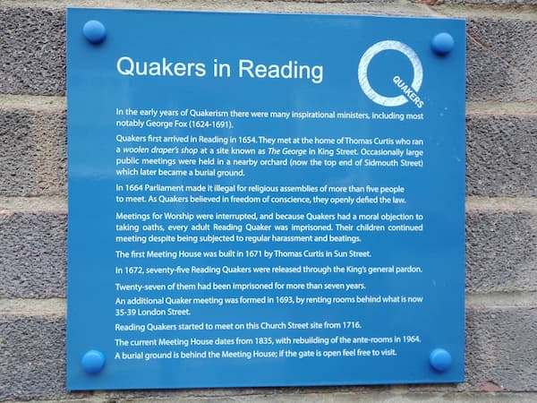 Reading Meeting House sign 2