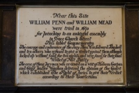 Wm. Penn & Wm. Mead - plaque